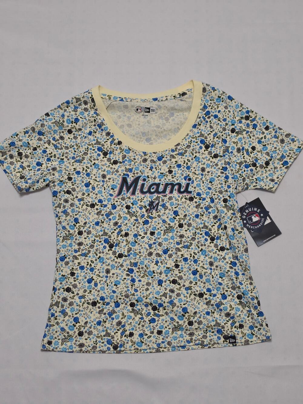 New Era Miami Marlins Women’s S Floral Graphic Tee – Brand New With Tags